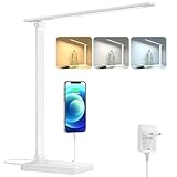 Lepro Schreibtischlampe, LED Tischlampe Dimmbar, Nachttischlampe 800LM 3 Farben und 5...