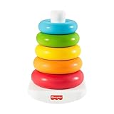 Fisher-Price Farbring Pyramide Babyspielzeug, klassisches Schaukelring-Stapelspielzeug für Babys...