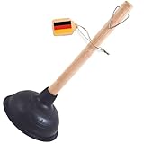 Novaliv Pömpel Abfluss 140 mm Ø Saugglocke Abfluss Pümpel Toilette Pömpel mit Holzstiel Plunger...