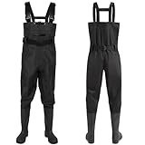 Wathose Herren Damen,Wathose Anglerhose mit Stiefel,Angelhose für Erwachsene mit...