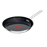 Tefal Nordica Edelstahl-Keramikpfanne 28 cm, Antihaftversiegelung, integrierter Thermo-Signal...