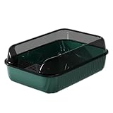 Offene Katzentoilette – Haustiertoilette mit Streuschutz, große Katzentoilette | Hochwandige...