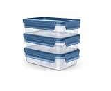 Emsa Clip & Close Eco Frischhaltedosen-Set, 3-teilig, 0,8 L, Öko-Design, auslaufsicher, hygienisch,...