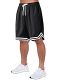 Oanviso Herren Basketball Shorts Mesh Sportshorts Atmungsaktiv Laufshorts Gestreifter Saum Kurze...