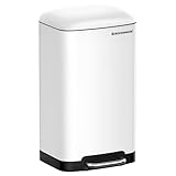 SONGMICS Mülleimer Küche, 30 Liter Abfalleimer, Tretmülleimer aus Stahl, mit Deckel und...