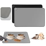 FHISKUNYU 2er Set Silikon-Futtermatten für Hunde und Katzen | 48 x 30 cm | wasserdichte &...