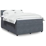 vidaXL Boxspringbett, Doppelbett mit Matratze Matratzenauflage, Bettgestell mit Lattenrost Kopfteil,...