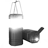 Solar Camping Handkurbel Laterne, Tragbare Ultrahelle LED-Taschenlampe, 30-35 Stunden Laufzeit,...