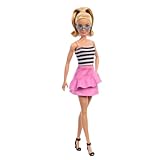 Barbie Fashionistas Puppe Nr. 213, blond mit gestreiftem Oberteil, pinkem Rock und Sonnenbrille,...