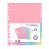 Viquel - Set mit 6 Registern aus Kunststoff Rainbow Pastel – Maxi-Format (24,5 x 30,5 cm) – für...