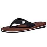 NewDenBer Classic Plush Herren Flip Flops (43 EU, Braun)