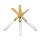 NIYANGLE 3 Stück Käsemesser Edelstahl mit Kristallgriff Streichmesser und Buttermesser für Käse...