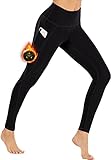 Ewedoos Thermo Leggings Damen Gefüttert mit Taschen High Waist Thermounterwäsche Leggings Winter...