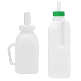 TOGEVAL 2 Stück Teiliges Lämmer nuckelflaschen Robustem Kunststoff mit Bissfesten Saugern Tragbar...