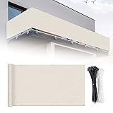 Generisch Balkon-Sichtschutz 90 x 450 cm, Balkon-Sichtschutz, wetterfest und pflegeleicht, mit...