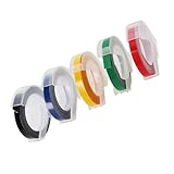 Oniissy Prägeetikettenbänder, Etikettenmacher-Nachfüllband, 6 mm x 3 m, für DYMO 12813, 12814,...