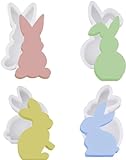 3 Stück Ostern Kaninchen Silikonform,3D Ostern Kaninchen Kerzen Gießformen,Osterhase Silikonform...