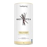 foodspring Whey Protein Pulver Vanille – Mit 24g Eiweiß zum Muskelaufbau, perfekte Löslichkeit,...
