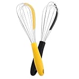 BESTYASH 2 Stück Manueller Edelstahl Schneebesen Handrührgerät für Küche Spiralbesen zum...