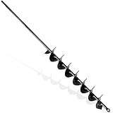 LYFETC 5x80cm Black Garten Spiralbohrer Garten Schnecken,Erdbohrer für Bohrmaschine, Pflanzbohrer,...