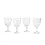 HOMLA LUNO Weingläser Set, 4 Stück, 340ml, Transparent, Spülmaschinenfest, Elegant Design