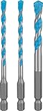 Bosch 3x EXPERT HEX-9 Multi Construction Bohrer-Set (für Beton, Weiche Fliesen, Ø 5,0, 6,0, 8,0...