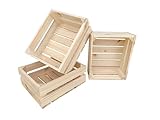 GoodFreshDecor Holzkisten 3er Set Weinkiste Obstkiste Gemüsekiste Aufbewahrungskiste Aus Holz...