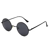 Pro Acme Retro Kleine Runde Polarisierte Sonnenbrille für Männer Frauen(Schwarz Rahmen | Grau...