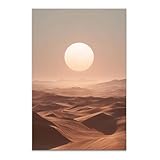 Kunstgestalten24 | Goldene Wüste auf Leinwand – Großes Bild & Wandbild mit Echtholz-Keilrahmen,...