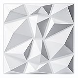 Art3d 33 Stück 3D Wandpaneele Diamant Hochsteifes PVC, 30 x 30 cm, Nicht Verformbar, Recycelbar,...