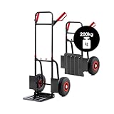 Pallit DIABLO-F Sackkarre klappbar 200 kg Stahl ergonomischer Transportwagen für Lager,Umzüge,...