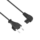 ACT C7 Kabel 3m, Euro Netzkabel Stromkabel Type C Eurostecker Gewinkelt auf Buchse,...