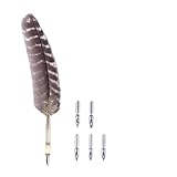 OFFSCH Kreatives Retro Federdip Stift Set mit Elegantem Muster Natürliche Schreibfeder für...