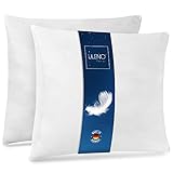 LILENO HOME Federkissen 80x80 cm [2er Set] - Kissen 80 x 80 cm aus Federn als Kopfkissen,...