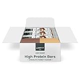 Amazon-Marke: Amfit Nutrition Zuckerarme & Proteinreiche Riegel, Schokoladen-Erdnuss-Geschmack, 60g,...