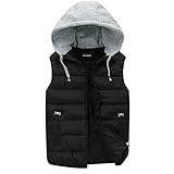 YOUTHUP Herren Steppweste mit Kapuze Leicht Winterweste Outdoor Dicke Freizeit Gilet Ärmellos Jacke...