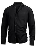 Indicode Herren Kepner Hemd mit Brust-Tasche aus Baumwolle | Herrenhemd für Männer Ultra Black XL