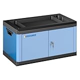 LARBANKE Robuster, abschließbarer Doppeltür-Werkzeugkasten mit multifunktionaler Arbeitsplatte,...