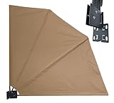 QUICK STAR Sichtschutz Fächer 140x140cm BEIGE Easy Mount mit Schutzhülle u. Extra Wandplatte...