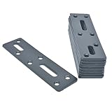 10 Stück Verdickung Winkelverbinder Verstellbare Befestigungswinkel, mit 2 Lang Loch，L Form 90...