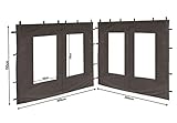 QUICK STAR 2 Seitenteile aus PE mit Fenster 300x195cm für Pavillon 3x3m Seitenwand Anthrazit RAL...