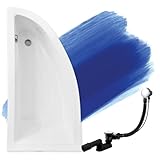 BADLAND Badewanne Original Weiß Acryl Wanne Eckbadewanne PRAKTIKA 140x70 Links KOMPLETTSET SET +...