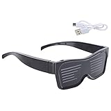 WOOXGEHM LED Brille, APP Steuerung, USB Aufladung, Smart Brille, Starke Schlagfestigkeit, Hohe...