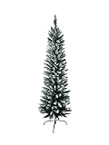 Künstlicher Tannenbaum Weihnachtsbaum schmal mit Schnee-Effekt (120 cm)