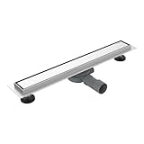 Ibergrif Edelstahl Duschrinne 60 cm Komplettset, Bodenablauf, Siphon mit Geruchsstop, Haarsieb,...