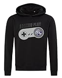 Born to Play Joystick Funny Gamer's Artwork Hooded Sweatshirt Hoodie Cotton Blend Black, Schwarz , M