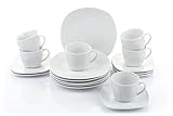 Retsch Arzberg/Geschirr Kaffeeservice FINO/Set 18teilig für 6 Personen/Porzellan eckig uni...