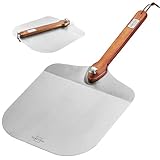 SILBERTHAL Pizzaschieber Edelstahl 30cm - Griff aus Akazienholz - Pizzaschaufel - Spülmaschinenfest...