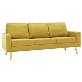 [Produkt: Finlon 2-teiliges gelbes Stoffsofa-Set] – Stilvolles undütliches 2-teiliges Sofa-Set...
