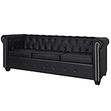 vidaXL Chesterfield Sofa Couch 3-Sitzer Kunstleder Wohnmöbel Büromöbel Garnitur